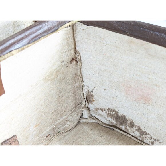 Vintage 1940s English leather suitcase with key, Genuine WWII leather - Picture 8 of 10